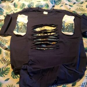 Black Graphic T-Shirt with Matching Socks